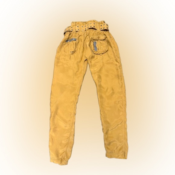 Johnny Was P62160 Cupro Cargo Pants Belted Boho Utility Paperbag Waist Size 6 - Picture 3 of 5